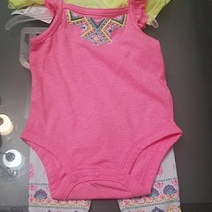 Three piece baby girl Carter brand onesie and short
